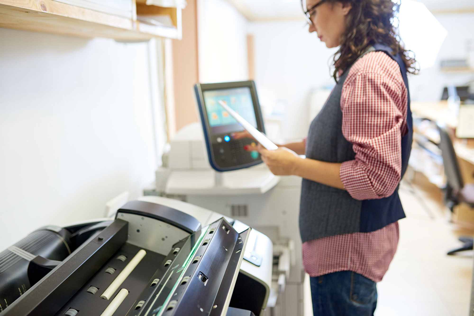 office worker scanning documents